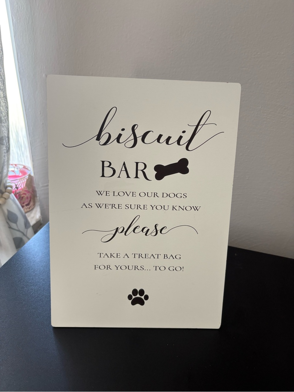 Biscuit Bar Pet Treat Sign - White